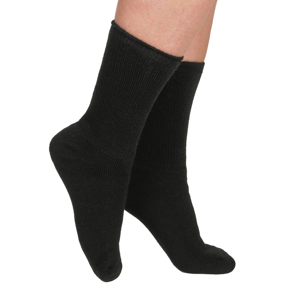 Chaussettes à conservation de chaleur, femmes, noir, 2 paires, taille 38-42