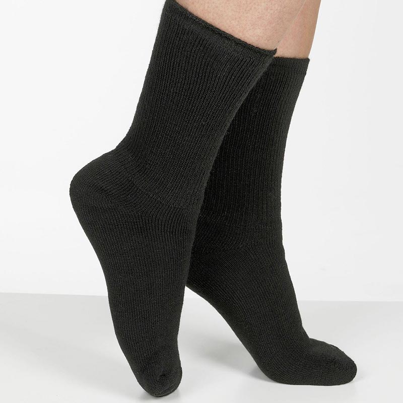 Chaussettes à conservation de chaleur, femmes, noir, 2 paires, taille 38-42
