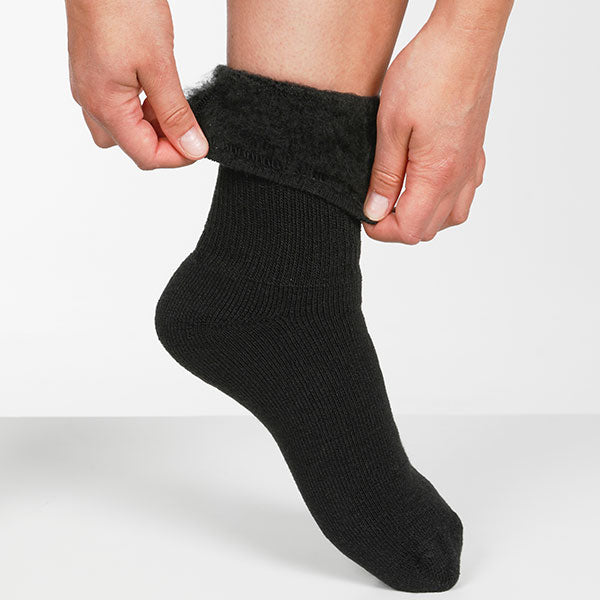 Chaussettes à conservation de chaleur, hommes, noir, 2 paires, taille 41-45