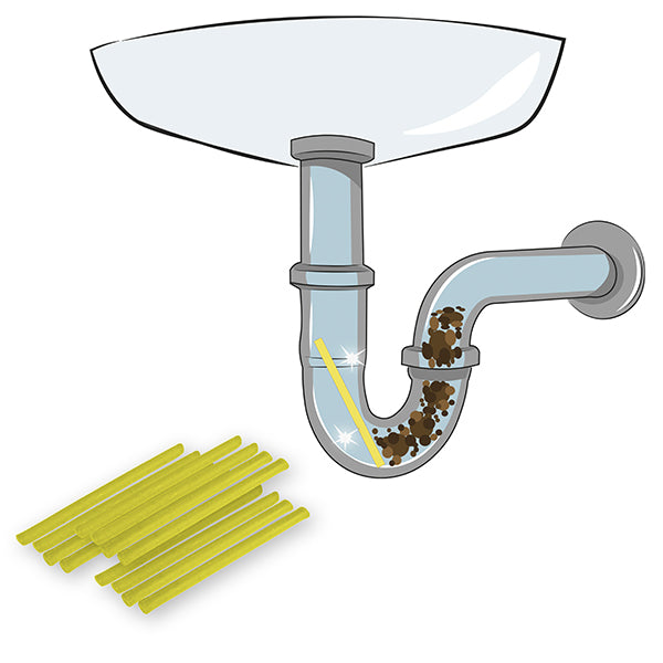 Bâtonnets nettoyants pour tuyaux Captain Clean au citron, 12 pièces