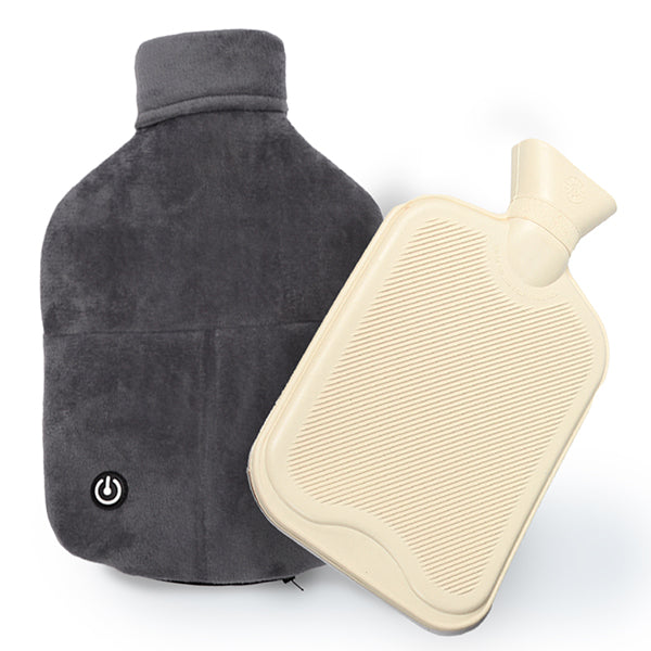 Vital Comfort Vibro-Warm Massage-Wärmeflasche, grau