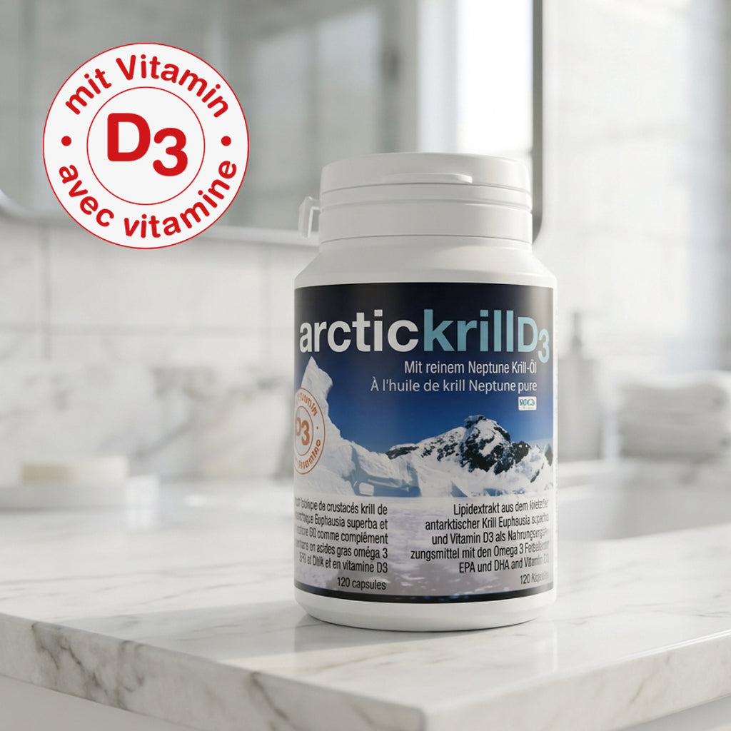 Arctic Krill mit Vitamin D3 - 120 Krill-Öl Kapseln