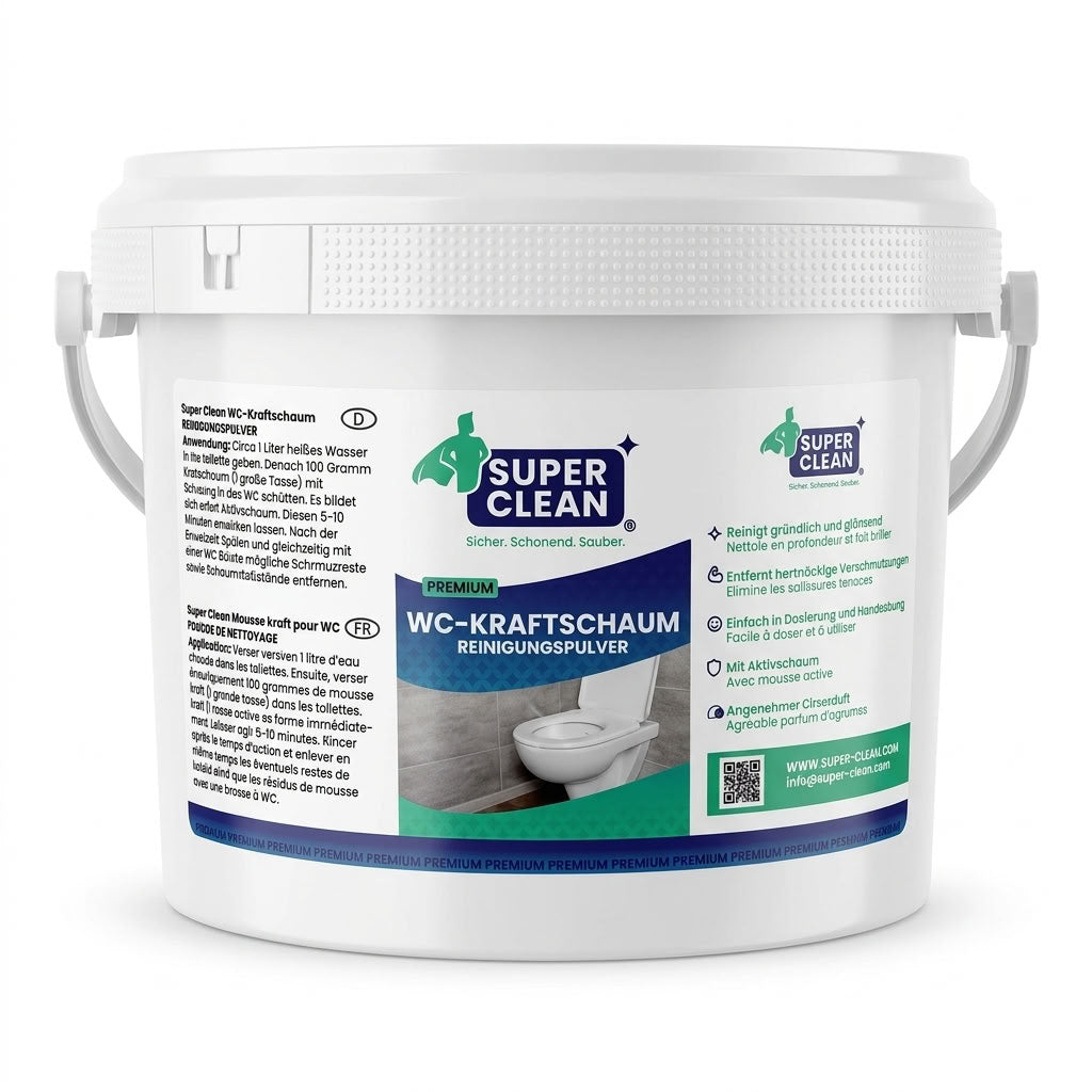Mousse nettoyante puissante Super Clean pour WC, 1 kg