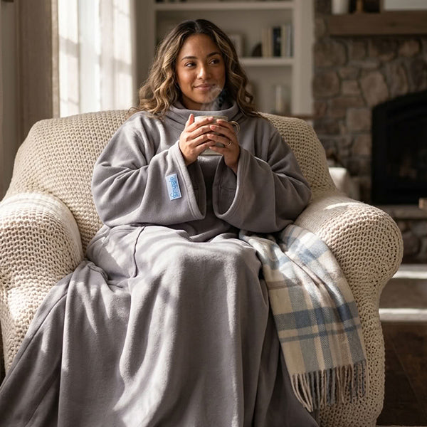 Snuggie Original couverture polaire avec manches, gris