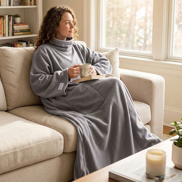 Snuggie Original couverture polaire avec manches, gris
