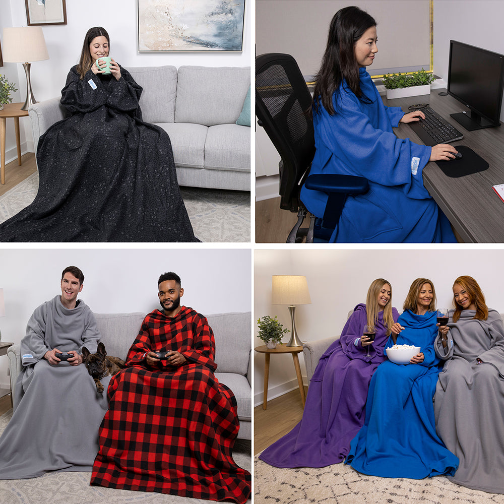 Snuggie Original couverture polaire avec manches, rouge/noir