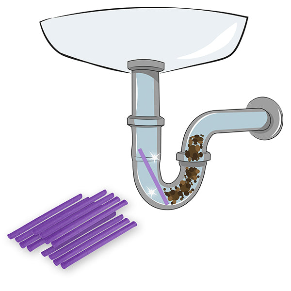 Captain Clean Rohr-Reinigungs-Stäbchen Lavendel, 12 Stück