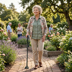 Frau mit dem Clever Cane Gehstock