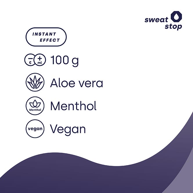 SweatStop Poudre pour pieds au menthol & à l'aloe vera pour les pieds secs, 100g