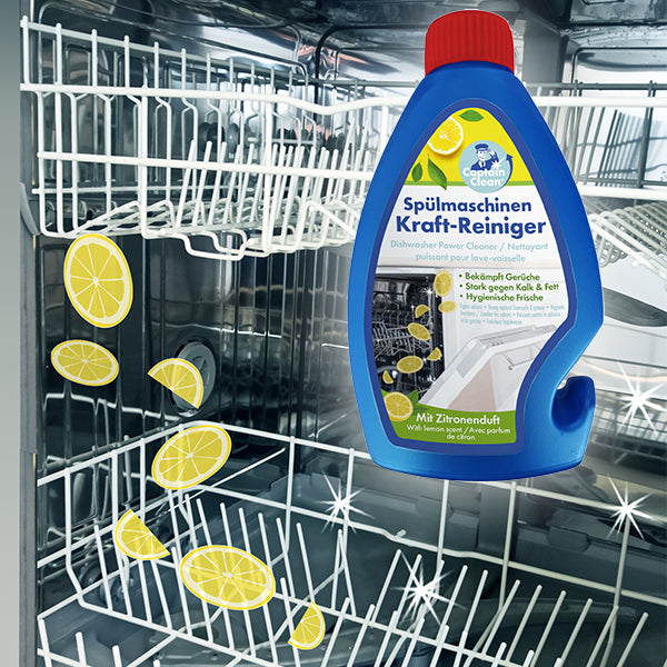 Captain Clean Spülmaschinen Kraft-Reiniger mit Zitronenduft, 250 ml