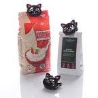Clips pour sachets en forme de chat, noir, lot de 6