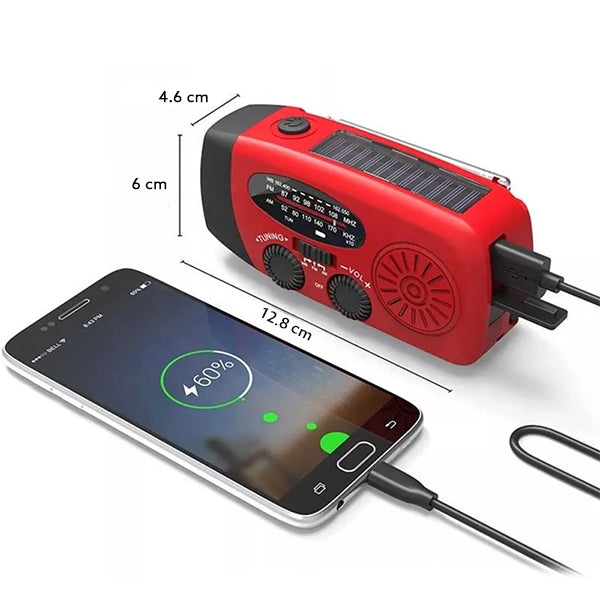 Mini batterie d'urgence avec lampe et radio