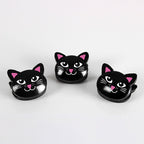 Clips pour sachets en forme de chat, noir, lot de 6