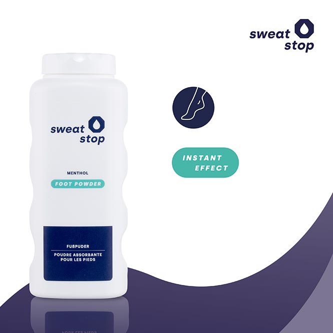 SweatStop Poudre pour pieds au menthol & à l'aloe vera pour les pieds secs, 100g