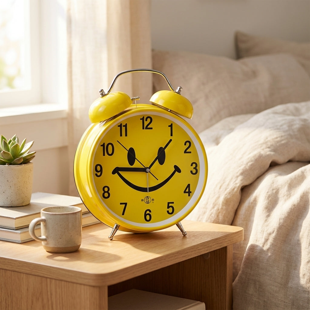 Jumbo Smiley Wecker XXL Riesen-Wecker Glockenwecker neben dem Bett