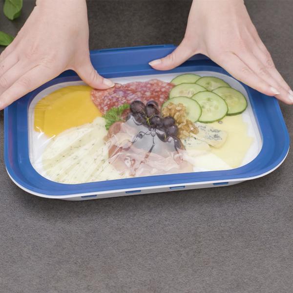 Speisen abdecken mit den Livington Flex & Fresh Frischhalteplatten 