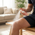 Medosan Nopanol Forte Spray am Knie einsprühen