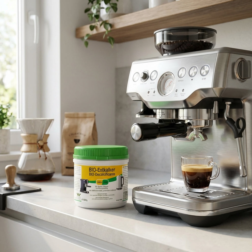 Kaffee Maschine entkalken mit dem Obenland Bio Entkalker