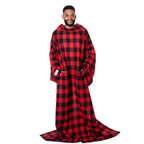 Snuggie Original Fleecedecke mit Ärmeln, rot/schwarz