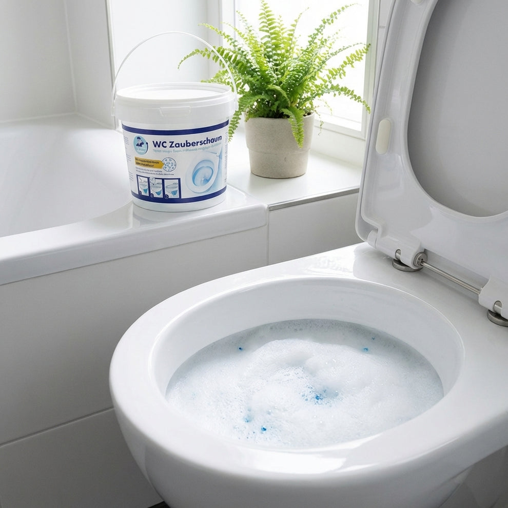 Captain Clean WC Zauberschaum neben der Badewanne