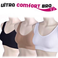 Ultra Comfort Bra, Grösse M, 3er-BH-Set (beige/schwarz/weiss) M