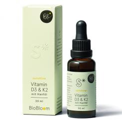 Vitamine D3 & K2 avec huile de chanvre - sunshine, 30 ml 