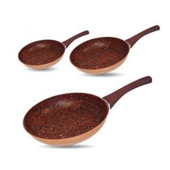 Set de 3: Poêles "Copper & Stone", 20 cm, 24 cm, 28 cm 