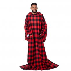 Snuggie Original couverture polaire avec manches, rouge/noir 