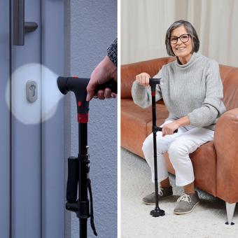 Gehhilfe und Aufstehhilfe mit LED 