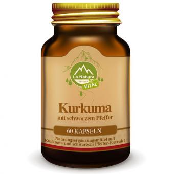 Kurkuma mit schwarzem Pfeffer - 60 Tabletten - La Natura Lifestyle Vital 