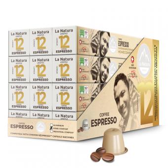 Espresso - 120 Kaffeekapseln Homecompost - La Natura 