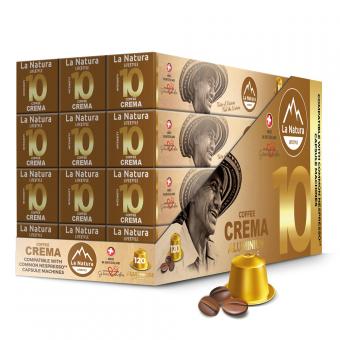 Crema - 120 Kaffeekapseln Alu - La Natura 