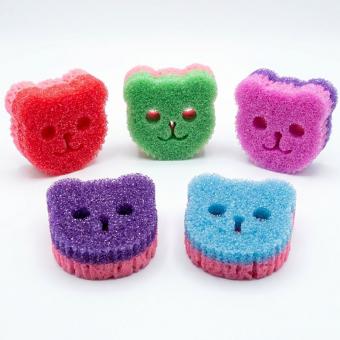 Magic Teddy Duo - Lot de 5 éponges à vaisselle 